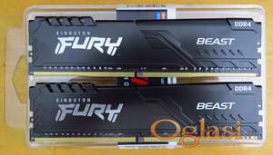 NOV Kingston Fury Beast Black 32GB Kit (2x16GB) DDR4 3200, KF432C16BB1K2/32